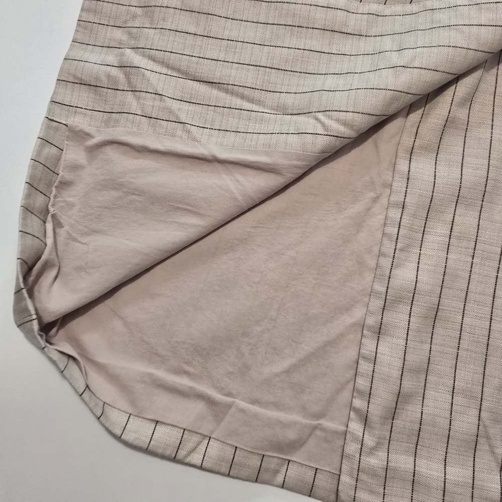 Reiss Andie Neutral Striped Linen Casual Dress Sleeveless V-neck Size 6 - Picture 5 of 14